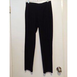 EILEEN FISHER Black Viscose Blend Stretch Crepe Straight Leg Pull-On Pants Sz XS